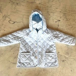 Emile et Rose Blue Quilted Baby Coat, incredibly soft, like new!